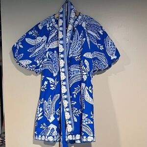 Farm Rio Royal Blue and White Romper